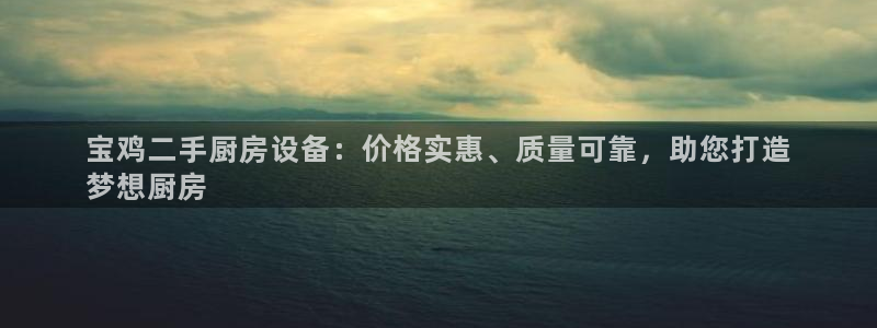 尊龙多少岁：宝鸡二手厨房设备：价格实惠、质量可靠，助您打造
